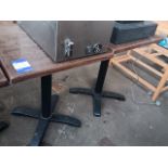 2 Steel based laminate topped square tables