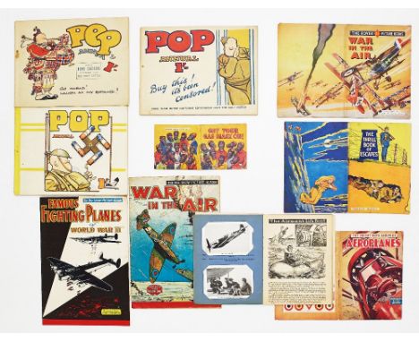 Wartime 'Pop' Cartoon annuals 1-3 (1940s) by John Millar Watt reproduced from the Daily Sketch. With giveaway story paper boo