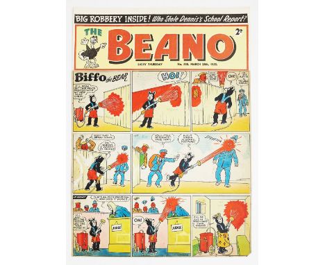 Beano/Biffo The Bear original front cover artwork (1953)  from The Beano No 558 (March 28 1954), drawn and signed by Dudley W