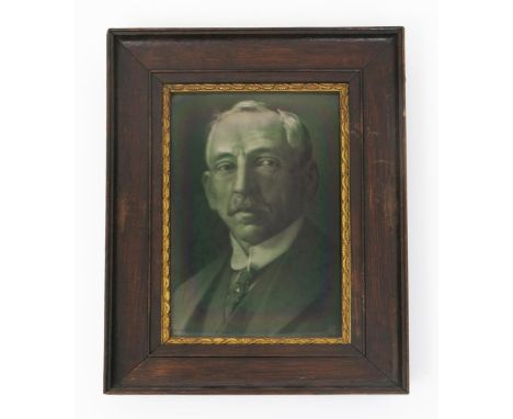 Mr William Hughes Prime Minister of Australia a portrait tile designed  by George Cartlidge, dated 1916,  glazed in shades of