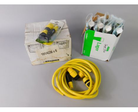 Various Karcher and other accessories, to include Karcher stone and paving cleaner, Karcher wash and wax and a Karcher hose p