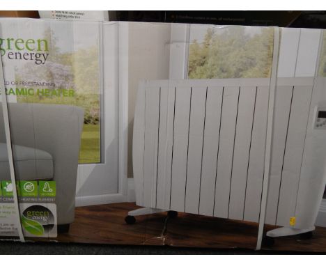 A Green Energy ten fin ceramic heater, in original box.