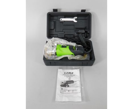 A Lime hand held angle grinder, model no SSTV;7868, in original box, with packaging.