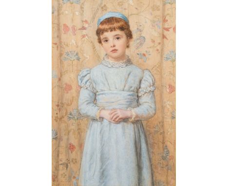 John Collingham Moore [1829-1880]-Portrait of James B Hichens as a boy,three-quarter length seated in an interior with Chines
