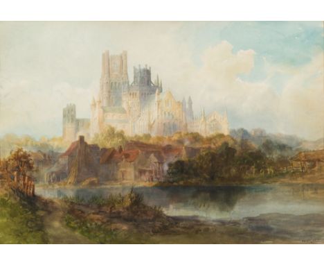 Richard Henry Wright [1857-1930]-Ely Cathedral:-signed R H Wright bottom rightwatercolour, 35 x 51cm.* Provenance. Memorial E