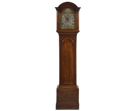 William Ray, Sudbury,  an oak longcase clock: the eight-day duration movement striking the hours on a bell, the twelve-inch b