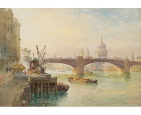 Richard Henry Wright [1857-1930]-St Paul's from The River:-signed R H Wright bottom leftwatercolour, 17.5 x 25cm.* Provenance