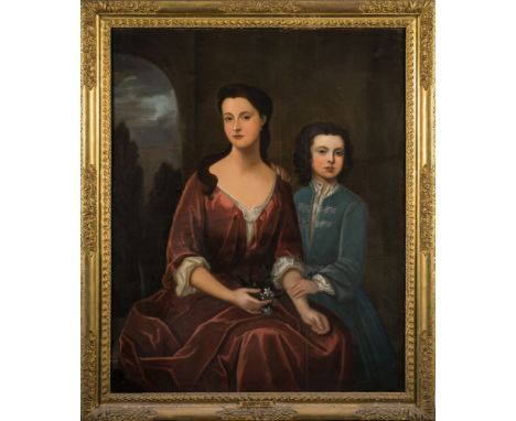 Manner of Thomas Hudson [18th Century]- A portrait of Lady Pendarves and her son, Robert Hoblyn:-oil on canvas124 x 100cm.*No
