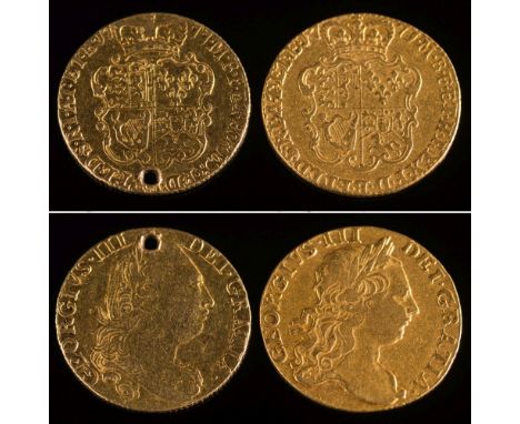 A George III (1760-1820) gold guinea: third laur. head r. dated 1771, and another George III gold guinea, fourth laur. heda r