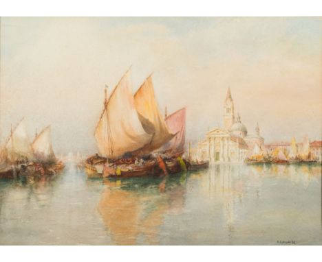 Richard Henry Wright [1857-1930]-The Rialto Bridge, Venice;San Giorgio Maggiore,Venice;Riva Degli Schiavoni, Venice:-three, t