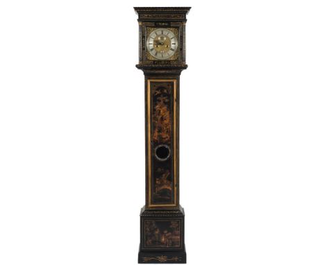 Samuel Barrow, London, a lacquered longcase clock: the eight-day duration movement having five finned pillars and striking th