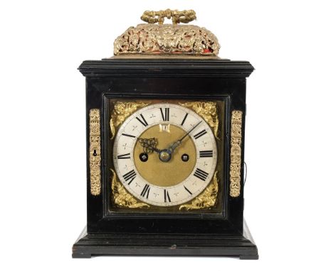 Edmund Appley at Charing Cross, a late 17th century ebonised basket-top bracket clock: the eight-day duration, double-fusee, 