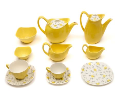 A Midwinter Fashion Shape tea, coffee and part dinner service in the Savanna pattern: after a design by Jessie Tait comprisin