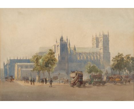 Richard Henry Wright [1857-1930]-Westminster Abbey and St Margaret's:-signed and dated R H Wright 1915 bottom rightwatercolou