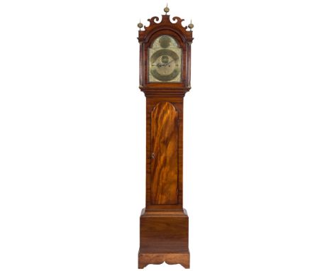 Edward Blowers, Beccles, a mahogany longcase clock: the eight-day duration movement striking the hours on a bell, the twelve-