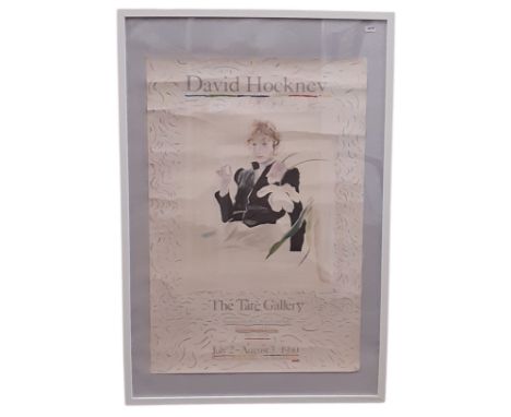 David Hockney 'The Tate Gallery - Travels with Pen, Pencil and Ink, Drawings and Prints 1961-1979' poster with print of 'Celi