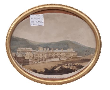 William Martin - hand-coloured aquatint of The Crescent Buxton, Derbyshire, published by P. Moore,1797, Martin is infamous fo