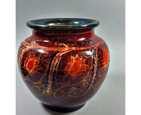 A Royal Lancastrian Vase designed by William S Mycock, initialed to the base, WSM, 18cm high,