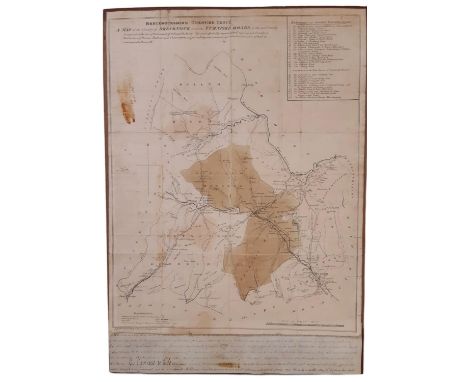 Brecknockshire Turnpike Trust - Road map of the county of Brecknock and the Turpike Roads of the said county, lithograph by J