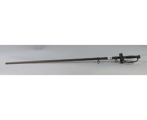 American civil war union officers sword with etched steel blade - whole union, U.S, eagle etc, the brass hilt with eagle and 