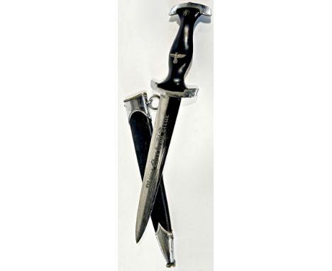 A German Third Reich SS (Schutzstaffel) period dress dagger Robert Klaas, Solingen, complete with scabbard, the blade inscrib