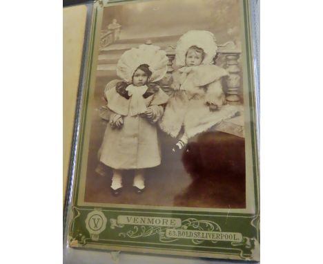 Ten albums of Victorian postcard size portrait photographs from various UK studios including Liverpool, Bristol, Edinburgh an