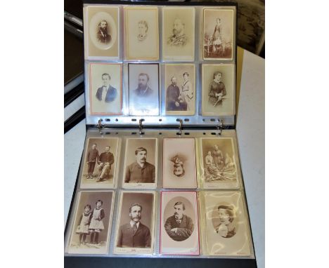Eight albums of Victorian portrait cards, almost exclusively in formal poses, with the photographers' details verso (approx. 