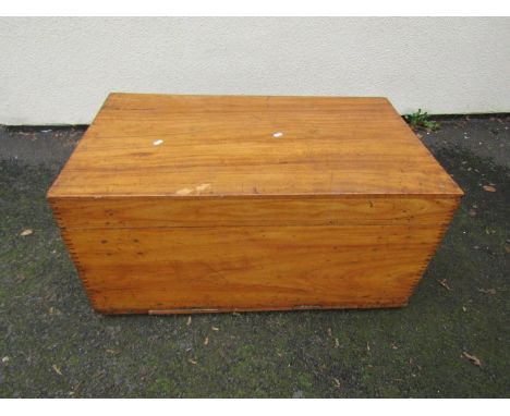 An camphor wood travelling trunk, 45cm high x 92cm x 54cm