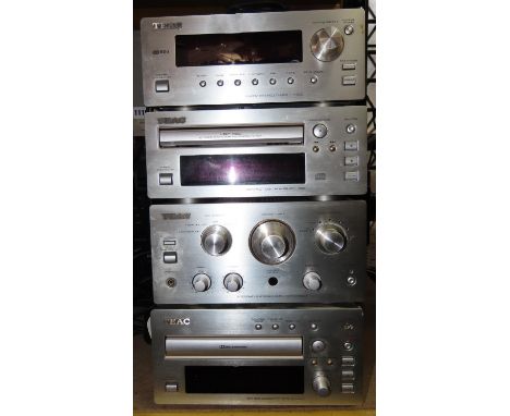 Teac 300 series hi-fi separates comprising a AM-FM stereo tuner T-H300, a compact disc player PD-H300 and integrated stereo a