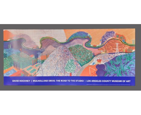 David Hockney poster: 'Mulholland Drive: The Road to the Studio' (1980), Los Angeles County Museum of Art, published 2021, 96