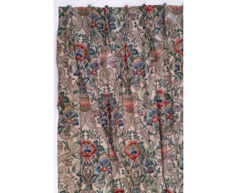 2 pairs curtains in Arthur Sanderson 'Cascacs' fabric,  made to measure by John Lewis, lined with triple pleat heading, with 