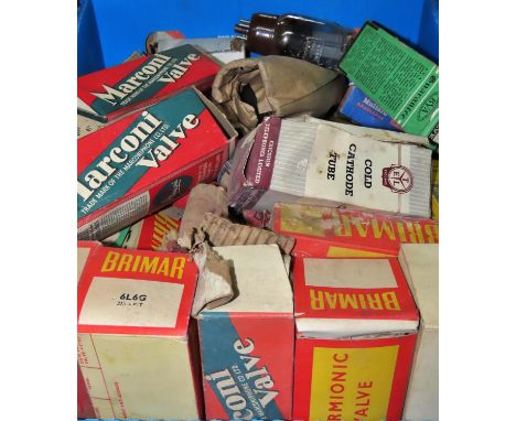 Collection of vintage valves and light bulbs 