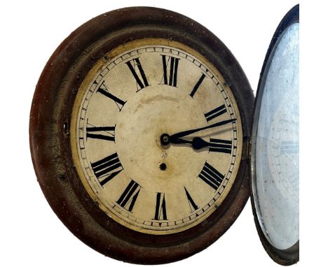 A 19th century American mahogany cased wall clock, 12” dial.