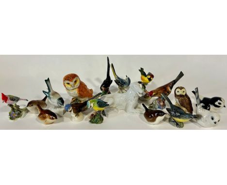 A collection of birds, examples by Beswick, Spode, Royal Adderley etc (17)