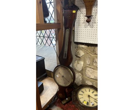 A 19th century inlaid mahogany barometer, Cattelli, Hereford.