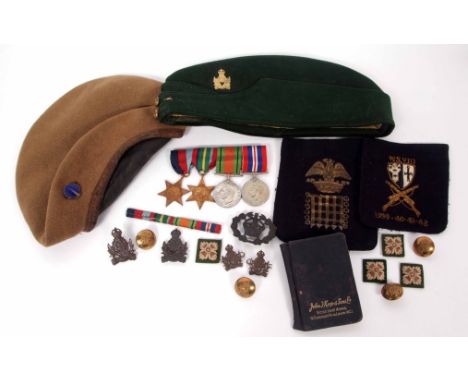 WWII group of four comprising 34-45 and Pacific Stars, Defence Medal and War Medal together with various Intelligence Corps c