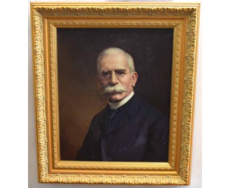 Ernest Wante, signed and dated 1916, oil on canvas, Head and shoulders portrait of Gustave Tuck, 56 x 46cms