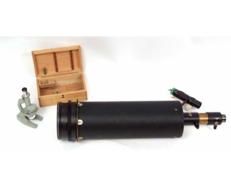 Mixed Lot: cased student's microscope, Regent, together with a home built celestial telescope, various dates and makers (2) 