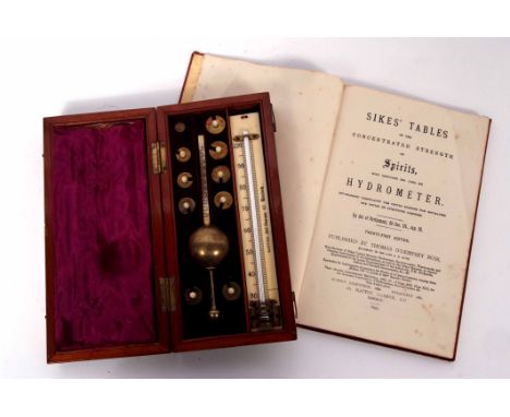 Early 20th century mahogany and line inlaid hydrometer, Loftus - 146 Oxford St, London, the hinged rectangular case with inla