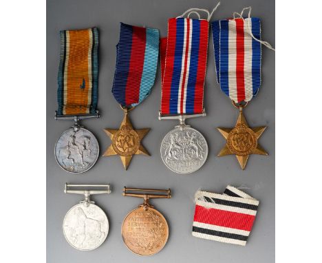 Two WWI medals including War awarded to 1187 PTE A TURNER S.STAFF R and Special Constabulary awarded HECTOR M MCLEAN and four