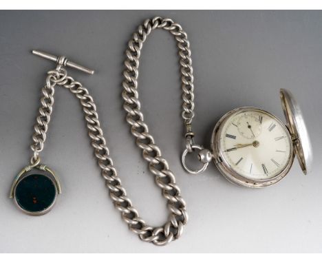 A William IV silver open faced enamel dial key wound pocket watch by T Cox Savory 47 Cornhill London, Roman numerals, subsidi