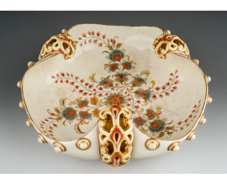 19th Century Zsolnay pecs earthenware reticulated bowl 