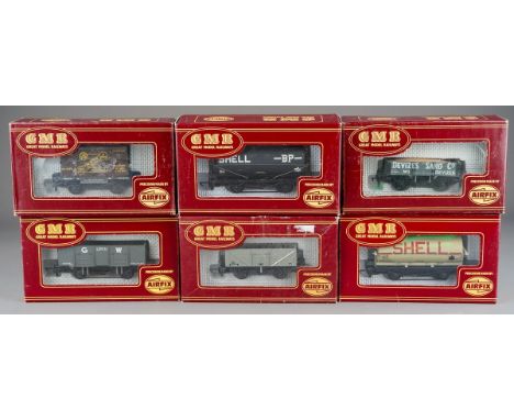 6 x Airfix Great Model Railways Wagons to include Shell Petrol, GWR Door to Door, Devizes Sand Company, Plank Wagon, BP Petro