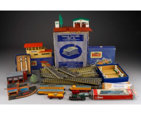 A vintage Hornby Dublo 2-6-4 Tank Goods Train B.R electric train set, boxed together with assorted boxed and loose Hornby Dub