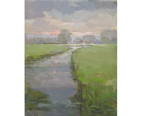 *David Poole (b.1931)RIVER EVENINGSigned l.l., oil on board50 x 40cm*Artist's Resale Right may apply to this lot.