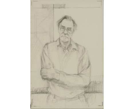 *David Poole (b.1931)PORTRAIT OF ROD THOMAS, THREE-QUARTER LENGTH, STANDINGSigned, inscribed and dated 1998 l.l., pencil55 x 