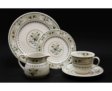 A Royal Doulton tea service, of green floral pattern on a white ground, together a quantity of Mason’s plates, and similar in