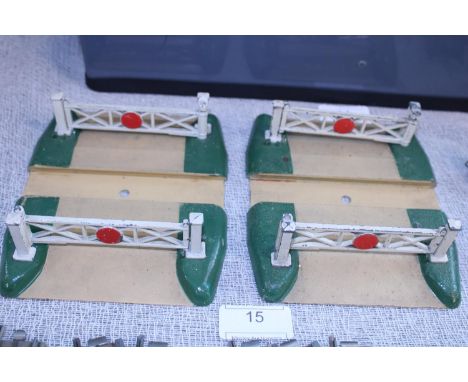 Two vintage Hornby Meccano level crossings 
