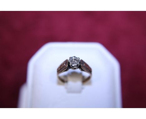 A vintage 9ct gold diamond solitaire ring 0.25ct diamond, 2.91g size L 