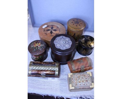 A selection of assorted trinket boxes 